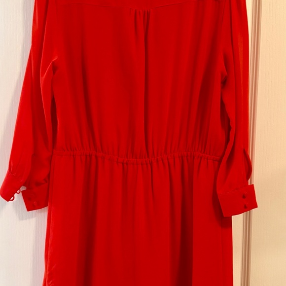 H&M Chiffon Ruffle Dress in Orange-Red - Picture 4 of 4
